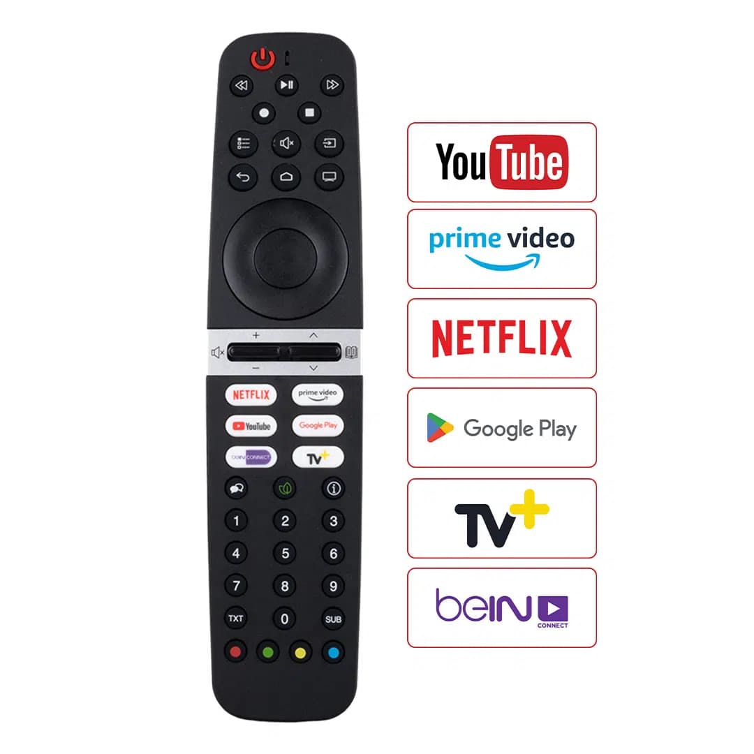 Arçelik A40 D 695 B / Beko Pro B65 C Ses Komutsuz Netflix-Prime Video-Beinconnect-Google Play-Youtube-Tv+ Tuşlu Lcd Led Tv Kumanda - Seyyar Elektronik