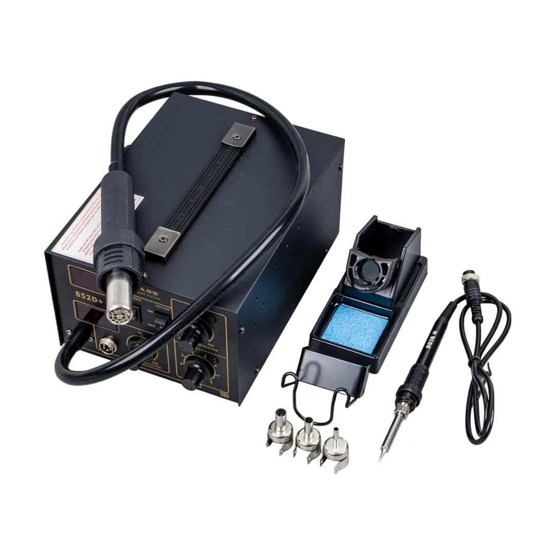 Class 852D+ Dijital Sıcak Hava Tabanca Üflemeli + Isı Ayarlı Havya Lehim İstasyonu - Seyyar Elektronik