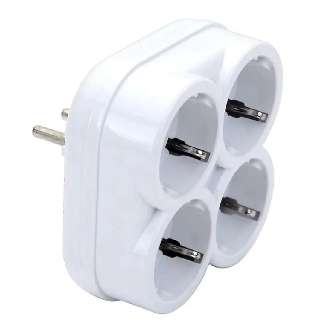 De-Pa 10004 Topraklı 16 Amper 250 Volt Beyaz 4'lü Çok Amaçlı Golyat Priz - Seyyar Elektronik