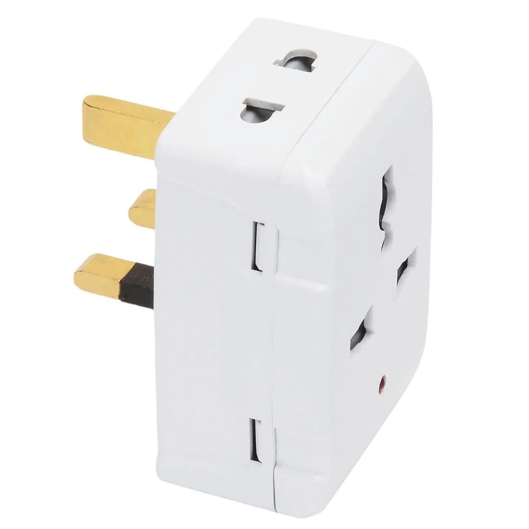 DE-PA 11118-UK İngiliz - Amerikan Golyat Seyahat Prizi Fiş 3 Girişli Topraklı (Işıklı) - Seyyar Elektronik