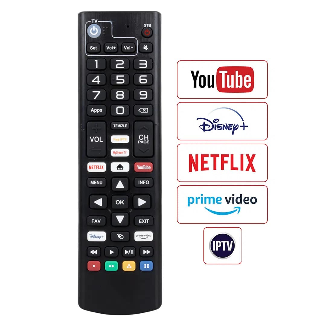 Dreamstar Android Netflix-Youtube-Prime Video Tuşlu Tv Uyumlu Uydu Kumandası - Seyyar Elektronik