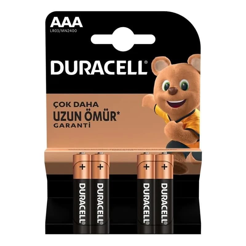 Duracell LR03/MN2400 AAA İnce Alkalin Pil (4'lü Paket) - Seyyar Elektronik