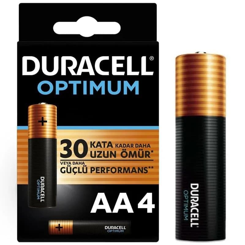 Duracell Optimum 1.5 Volt Alkalin AA 4’lü İnce Kalem Pil MX1500 - Seyyar Elektronik