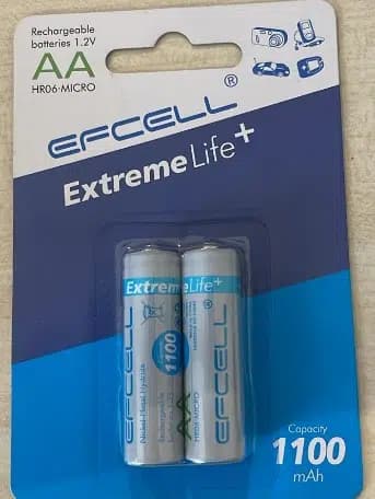 Efcell Extreme Life+ 1.2V 1100mAh Şarj Edilebilir AA Kalem Pil (2'li Paket) - Seyyar Elektronik