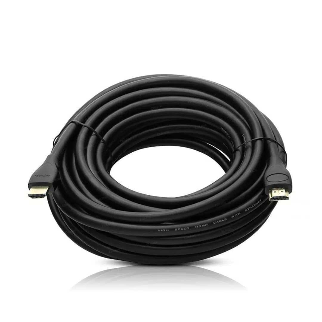 Fully G-507DS Plastik Düz Siyah 10 Metre Gold Poşetli Hdmi Kablo - Seyyar Elektronik