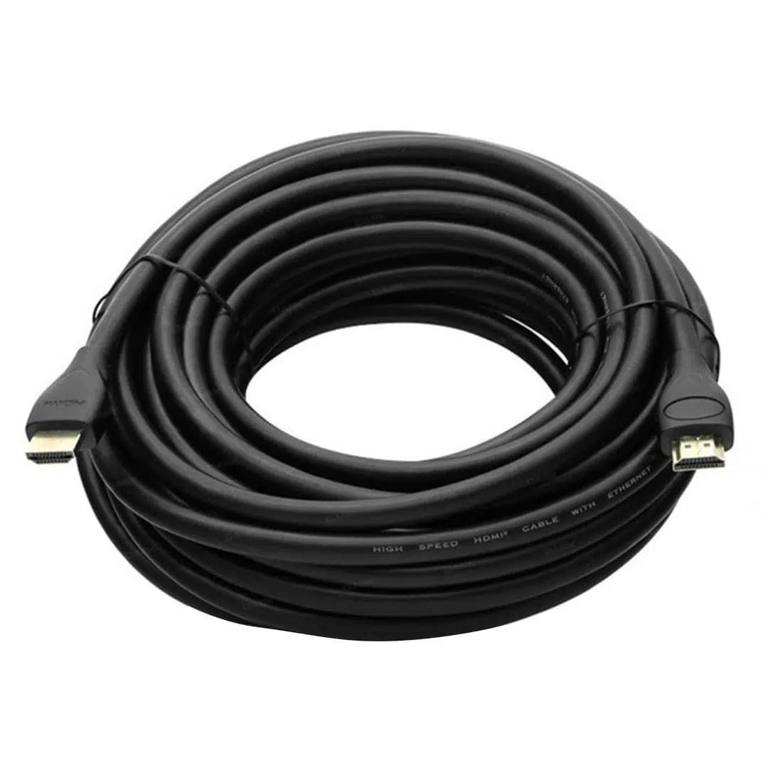 Fully G-507FF Plastik Düz Siyah 30 Metre Gold Poşetli Hdmi Kablo - Seyyar Elektronik