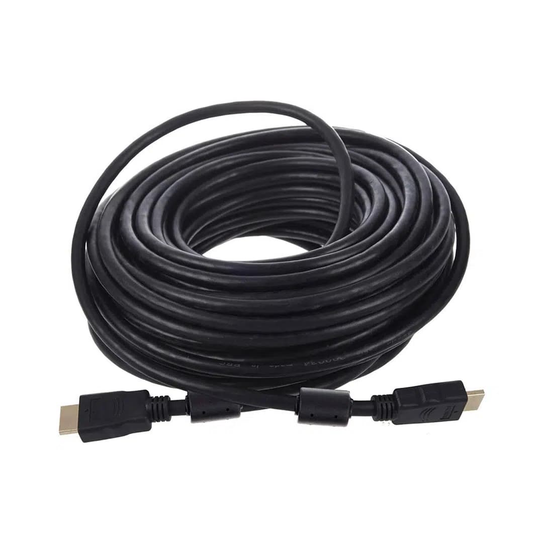 Fully G-507FS Plastik Düz Siyah 20 Metre Gold Poşetli Hdmi Kablo - Seyyar Elektronik