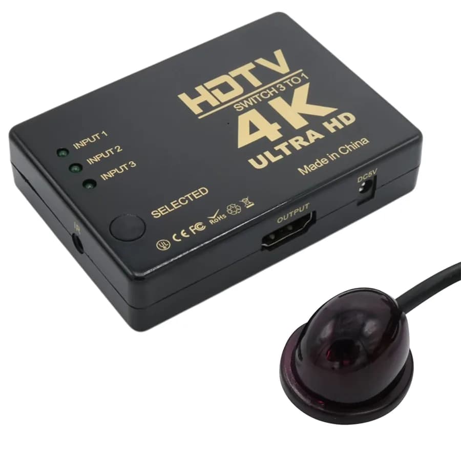 Fully G-538N 4K Ultra HD Destekli 3 Port Uzaktan Kumandalı HDMI Switch Çoğaltıcı - Seyyar Elektronik