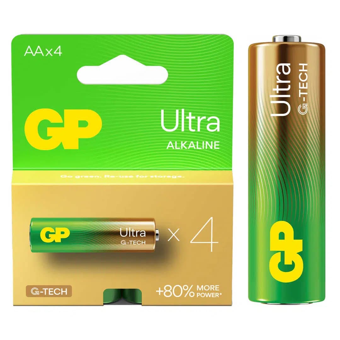 GP Ultra Alkalin AA LR6 İnce Kalem Pil G-Tech (4'lü Paket) - Seyyar Elektronik