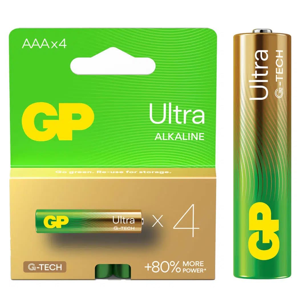 GP Ultra Alkalin AAA LR03 İnce Kalem Pil G-Tech (4'lü Paket) - Seyyar Elektronik