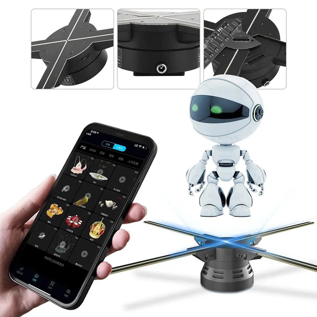 Hello Z7H 3D Hologram Fan - Holografik Video Görüntü Projektörü 52 Cm (Uzaktan Kumanda - Wifi - Telefon APP) - Seyyar Elektronik