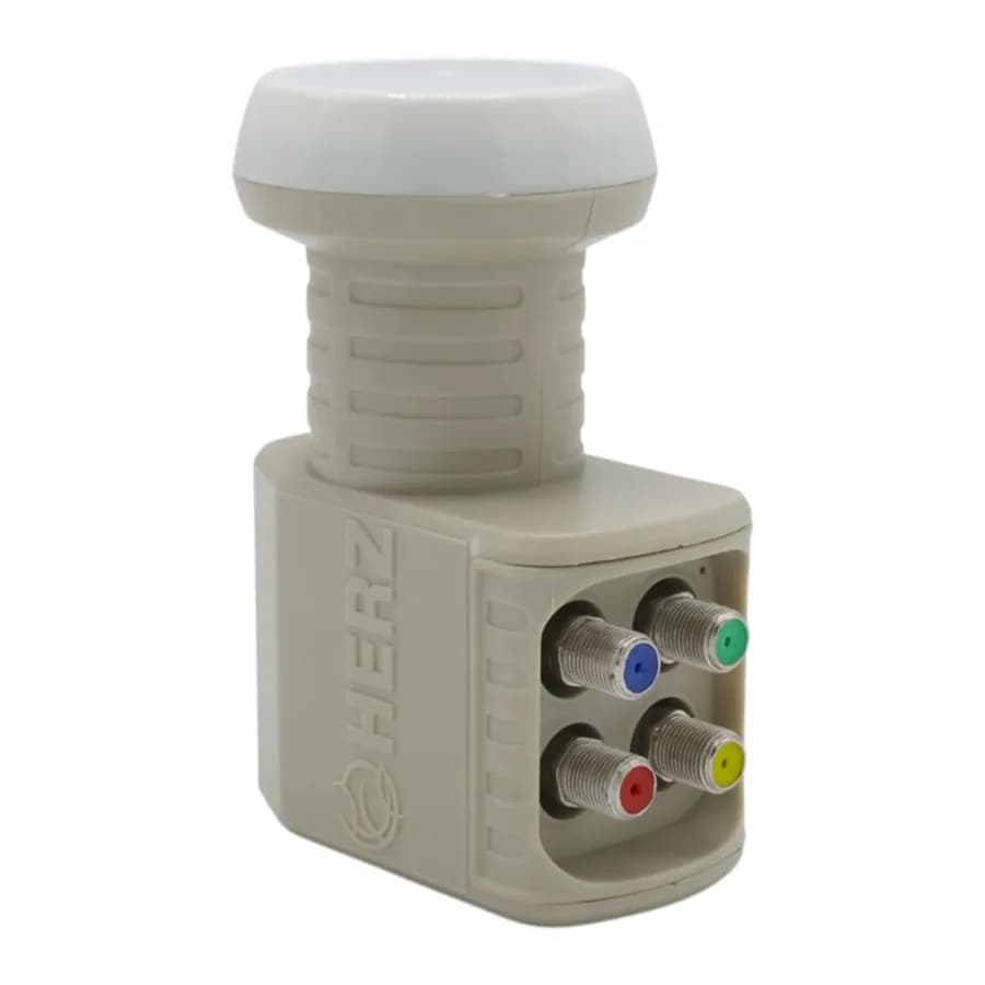 Herz HR-904 Digital Ku-Band Quad 4'lü LNB Universal - Altın Uçlu 0.1dB Sharp Chip - Seyyar Elektronik