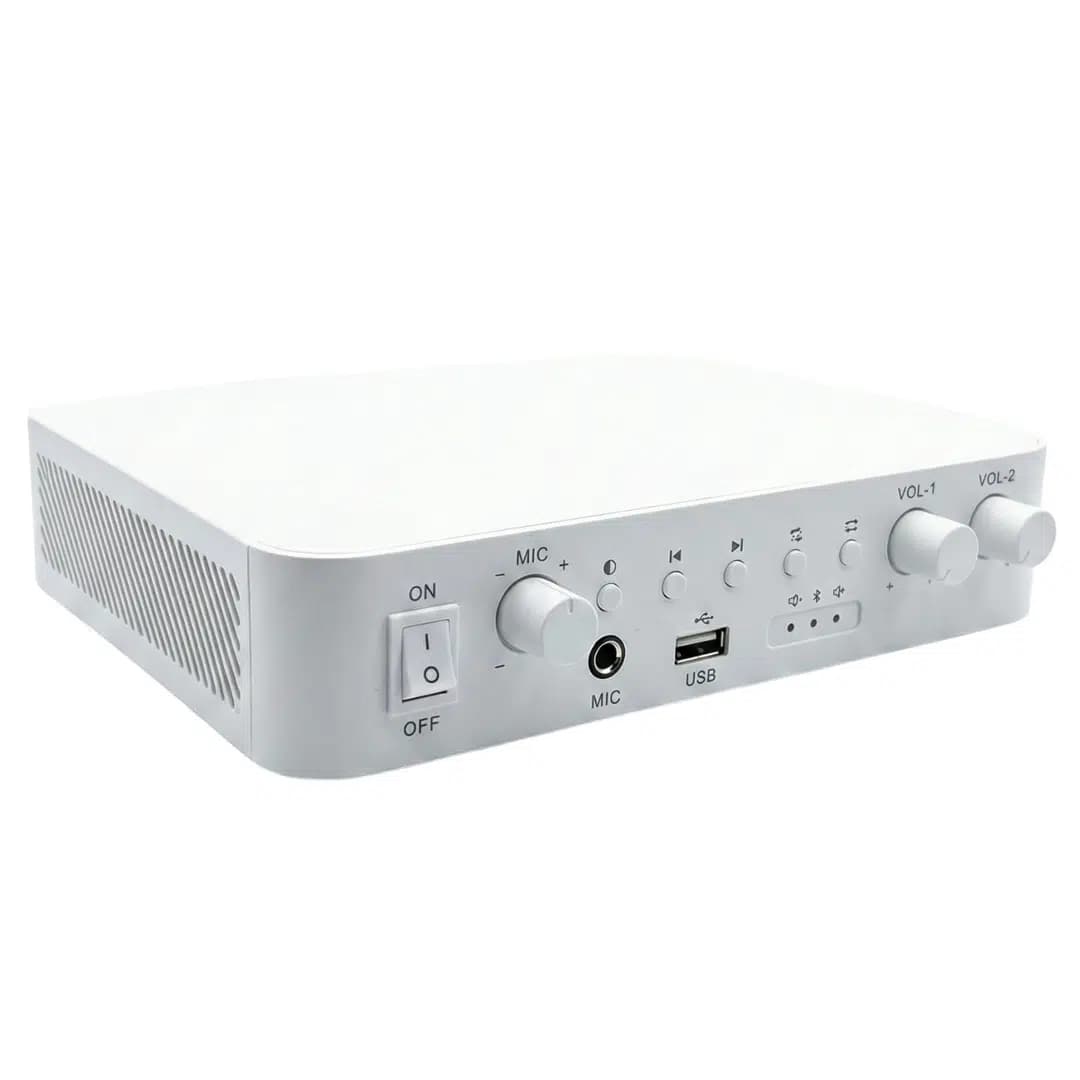 Hikvision DS-QAE0A60G1-VB 60W 2 Bölgeli Analog Amfi Amplifikatör USB/Bluetooth/Mik/RCA - Seyyar Elektronik