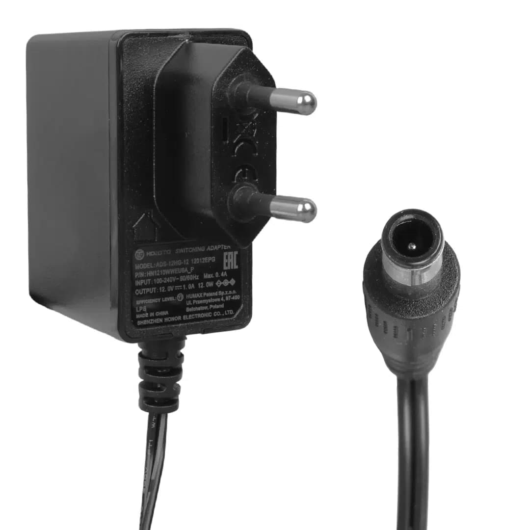 Hoito ADS-12HG-12 12012epg 12 Volt - 1 Amper - 12 Watt 5.5*3.0 İğneli Uç Plastik Kasa Priz Tipi Adaptör - Seyyar Elektronik