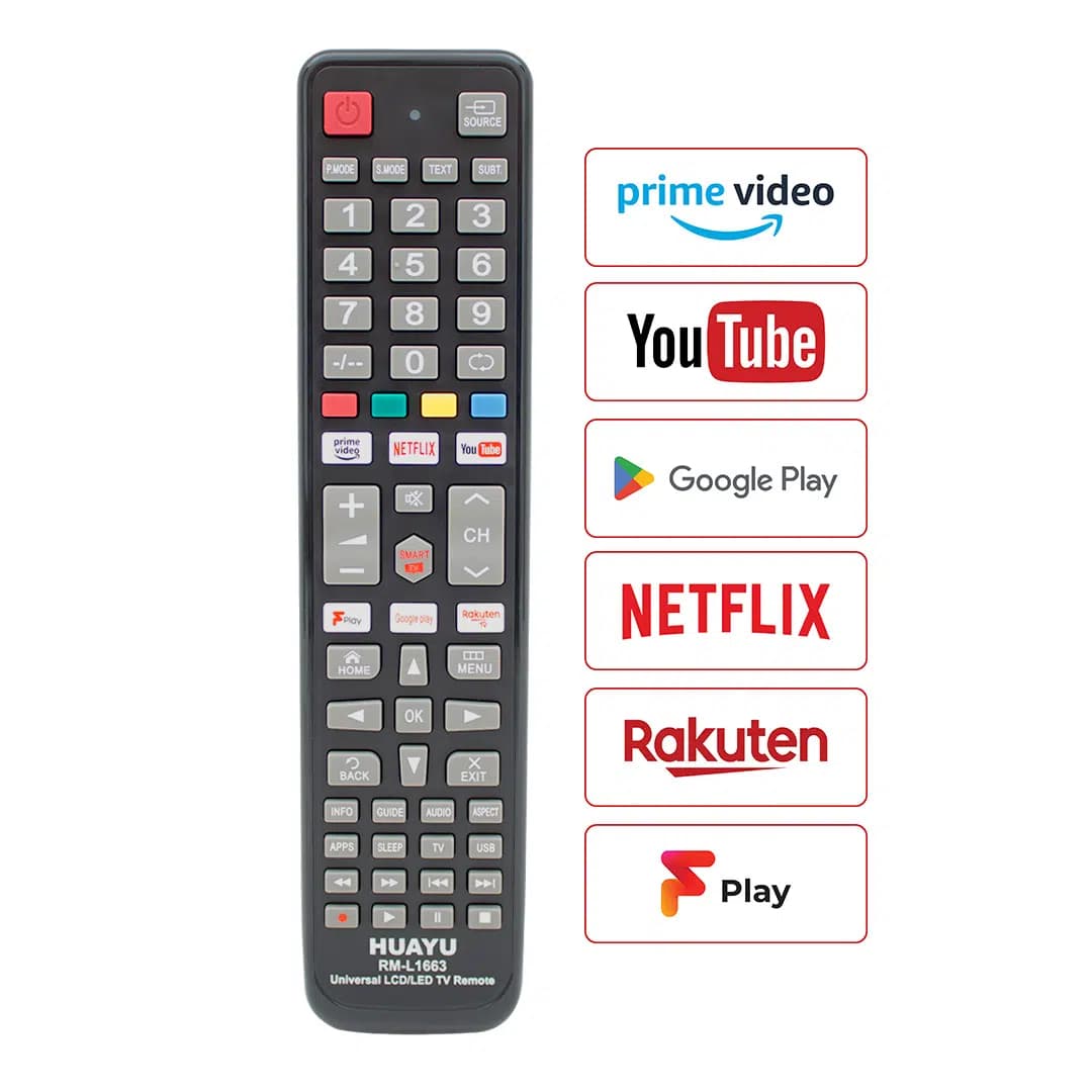 Huayu RM-L1663 Netflix-YouTube-Prime Video-Google Play Tuşlu Universal Lcd Led Tv Kumandası - Seyyar Elektronik