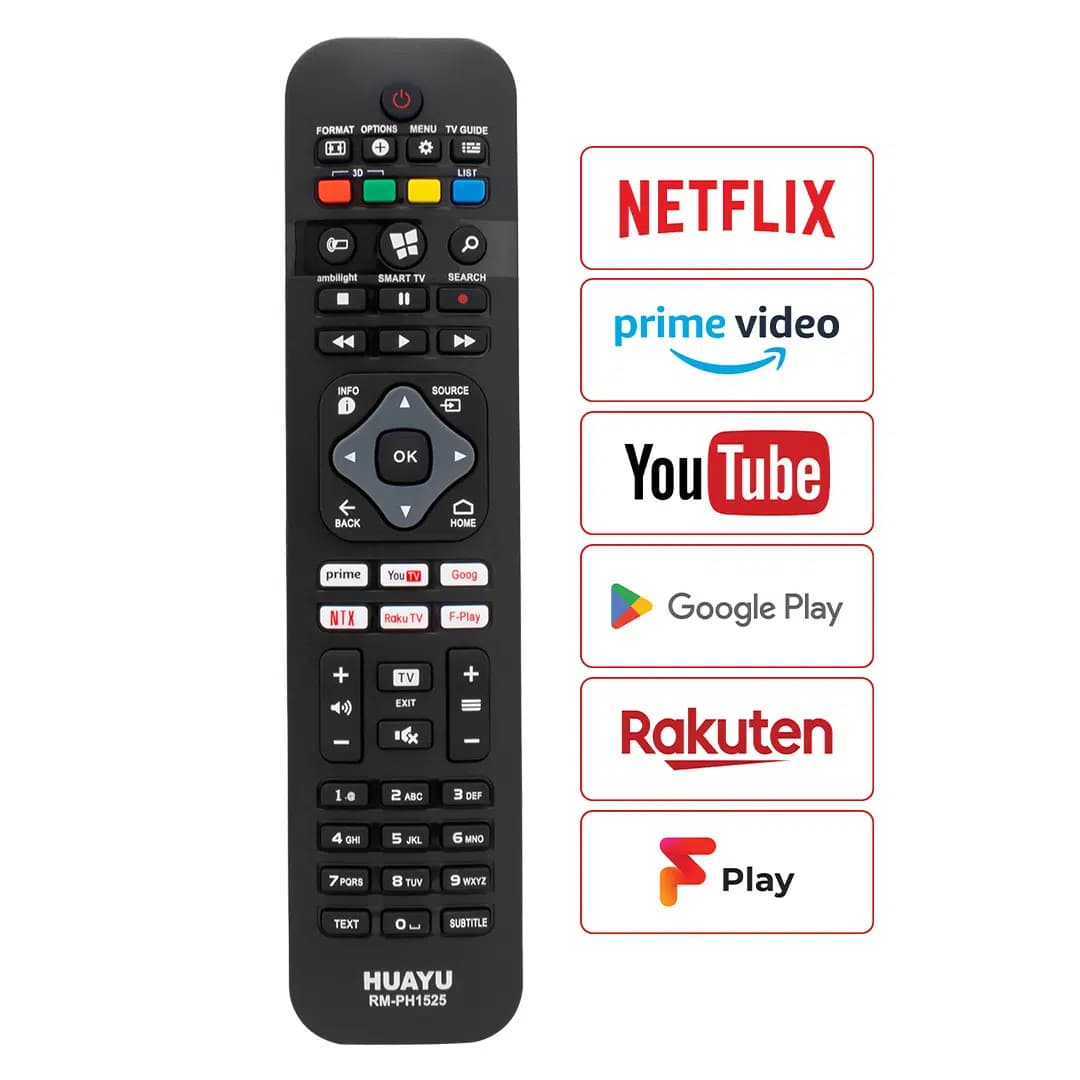Huayu RM-PH1525 Philips Netflix - Youtube- Prime Video Tuşlu Universal Lcd-Led Tv Kumanda - Seyyar Elektronik