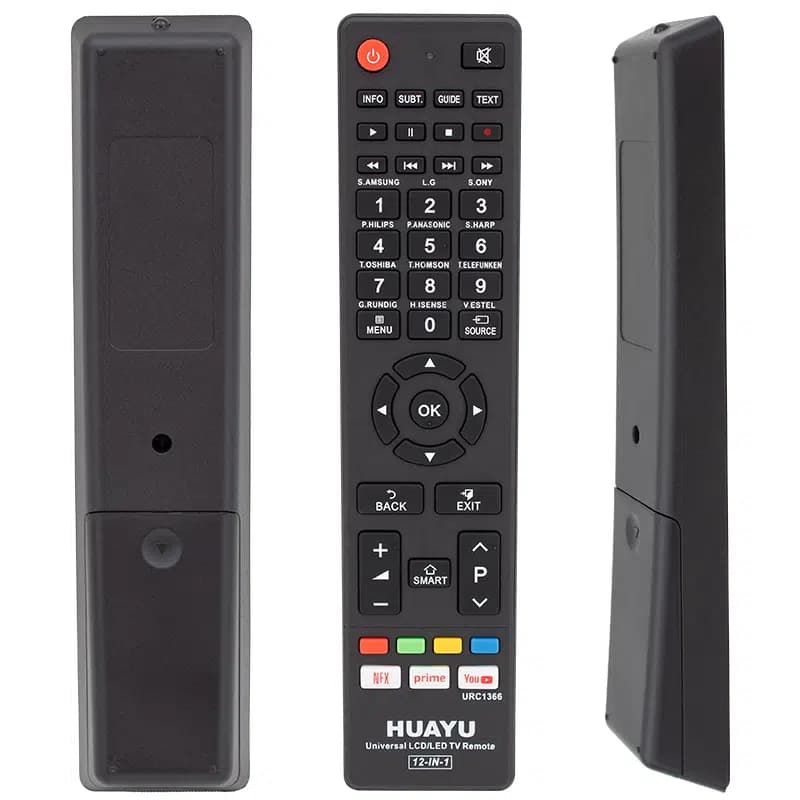 Huayu URC1366 12in1 Netflix Prime Youtube Tuşlu Universal Akıllı Kumanda Blisterli - Seyyar Elektronik
