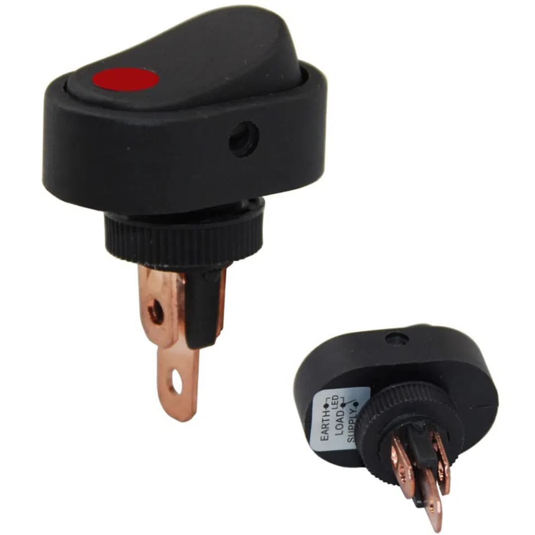 IC-132A-2 Işıklı 12 Volt Dc 20 Amper On-Off Anahtar ASW-20D-2 - Seyyar Elektronik