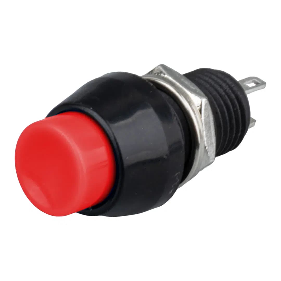 IC-191 Kırmızı 2 Pin Basmalı On-Off Anahtar Buton 10mm - Seyyar Elektronik