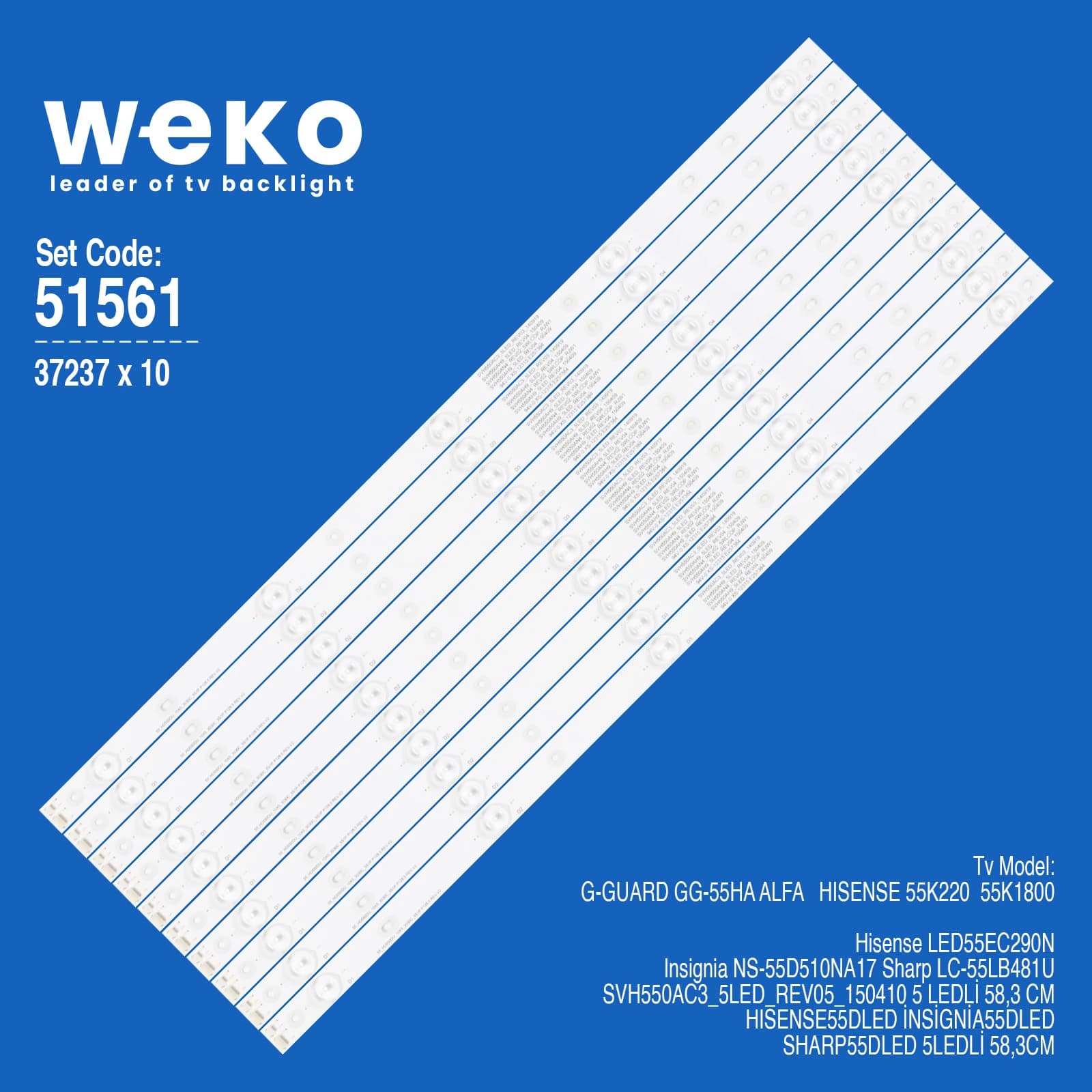 İnsignia NS-55D510NA17 / G-Guard GG-55HA Alfa 55'' 10 Adet Tv Led Bar - Seyyar Elektronik