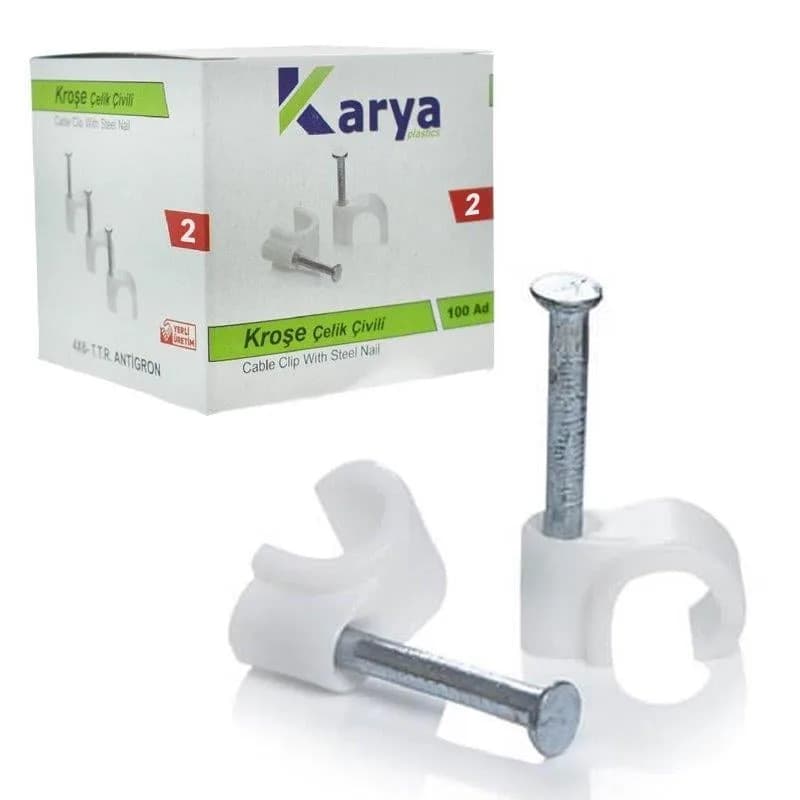 Karya 2 Numara 6 Mm Çelik Çivili Kroşe (100'lü Paket) - Seyyar Elektronik