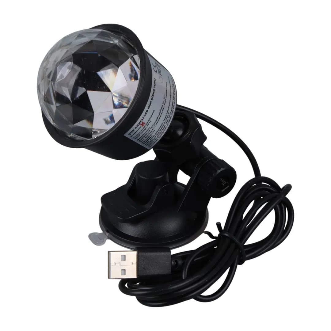 Ledx AL-KX-6889 Projeksiyon Atmosferli Usbli 4 Watt Şarjlı Sihirli Rgb Led Disko Topu - Seyyar Elektronik