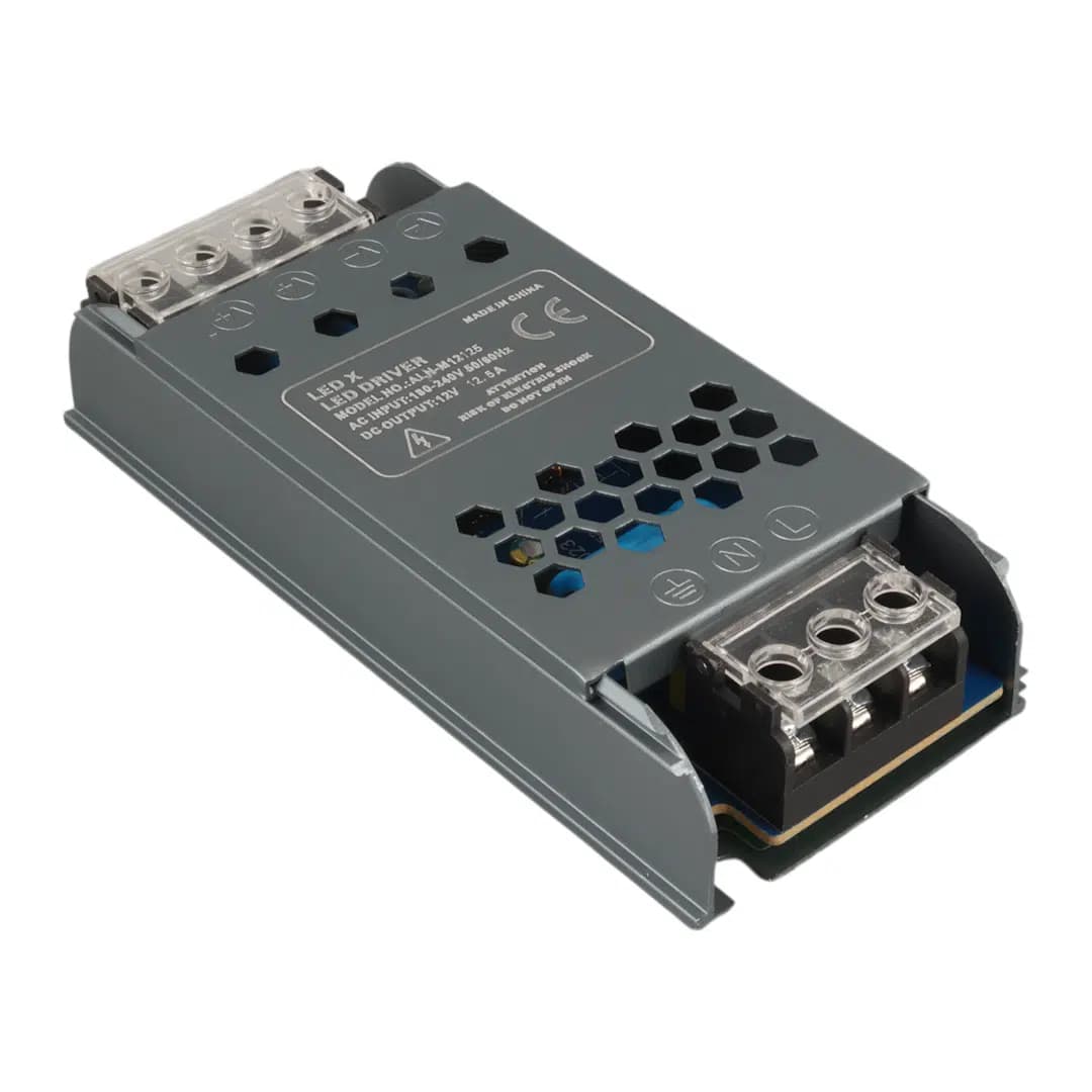 Ledx ALN-M12125 12 Volt 12.5 Amper 57x24x12mm Ultra Slim Metal Kasa Adaptör - Seyyar Elektronik