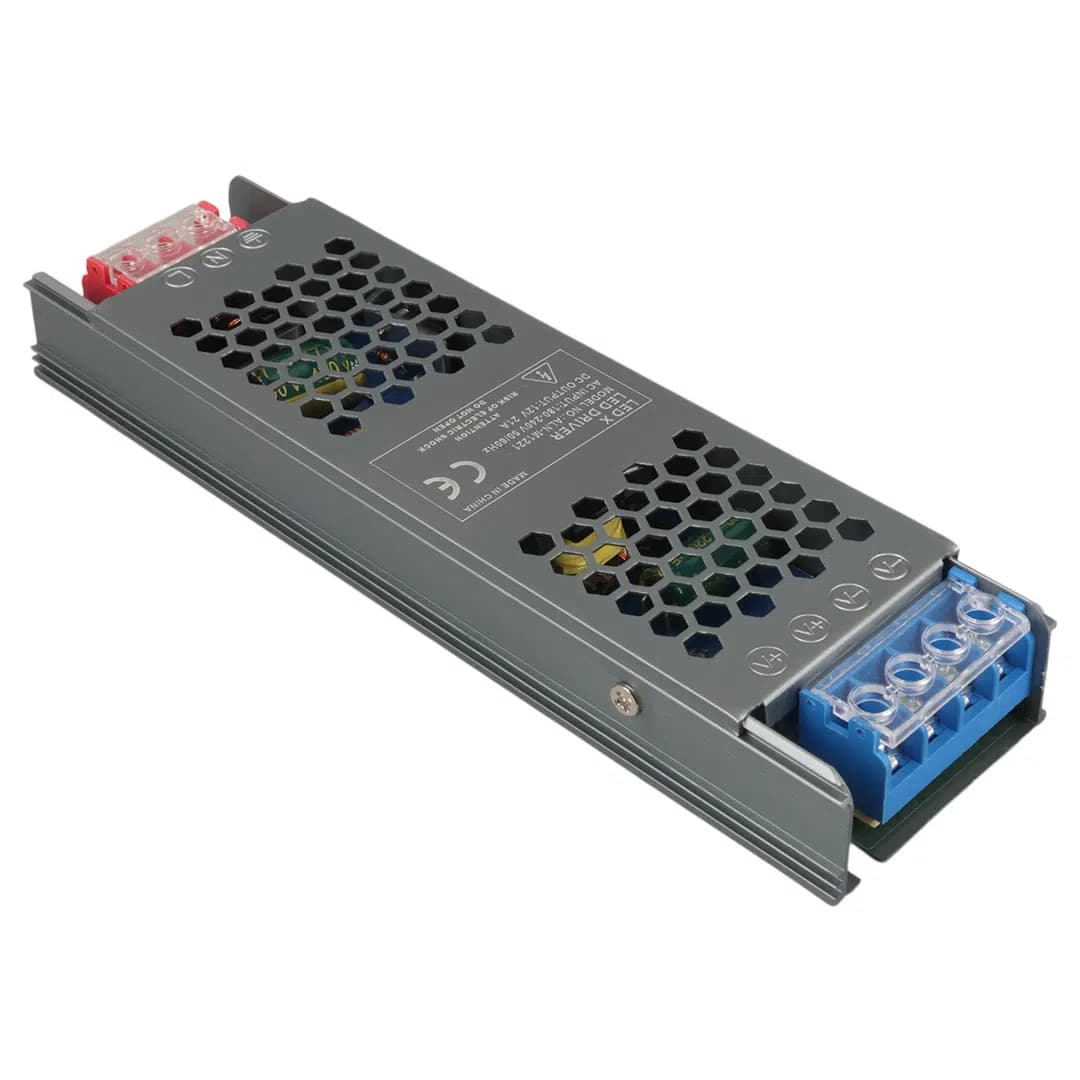 Ledx ALN-M1221 12 Volt 21 Amper 180x25x12mm Ultra Slim Metal Kasa Adaptör - Seyyar Elektronik