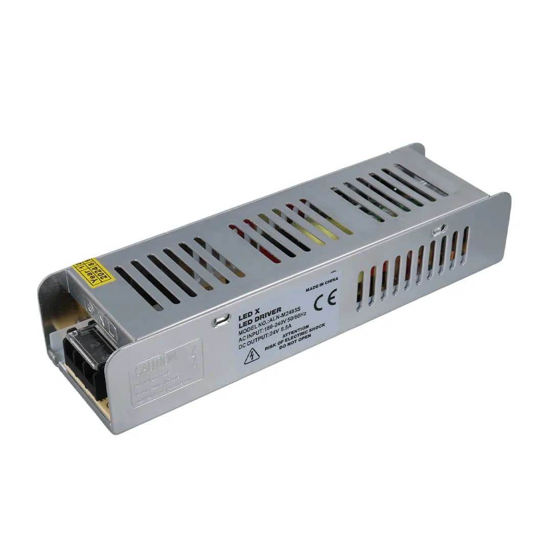 Ledx ALN-M2485S 24 Volt 8.5 Amper Slim Metal Kasa 200x60x40mm - Seyyar Elektronik