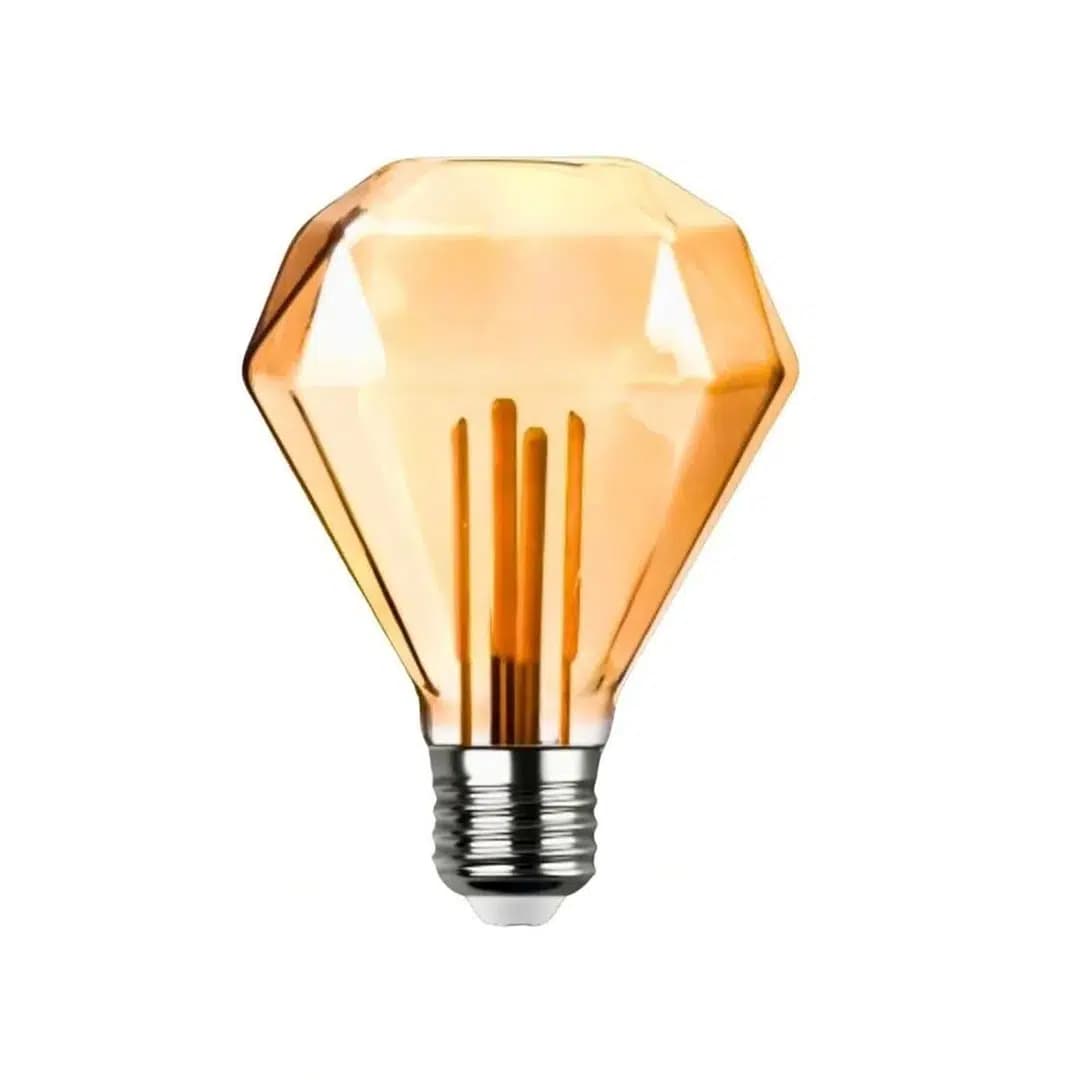 Ledx GD-95 Kırılmaz Gövde Diamond Elmas Kesim 4,5 Watt Amber Rustik Ampul - Seyyar Elektronik