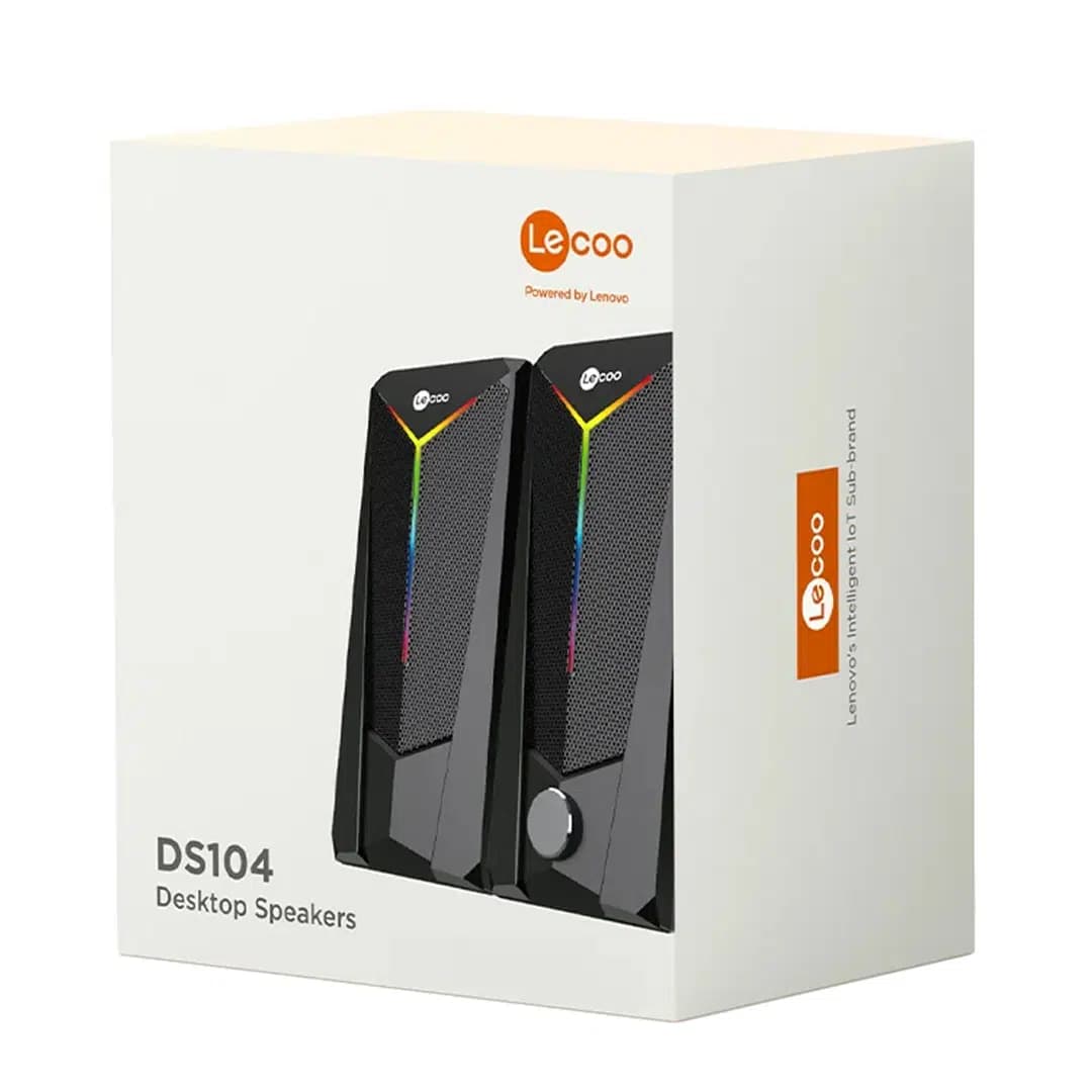 Lenovo Lecoo DS104 Kablolu Usb + 3.5Mm Jack 6W 80dB Rgb Işıklı 1+1 Gaming Speaker - Hoparlör - Seyyar Elektronik