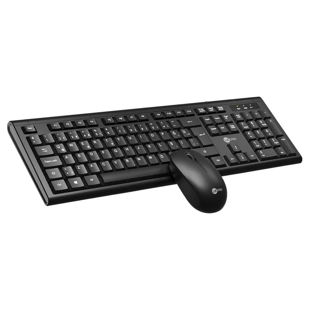 Lenovo Lecoo KW200-BK Siyah Kablosuz Ofis Klavye Mouse Seti (Numpadli) - Seyyar Elektronik