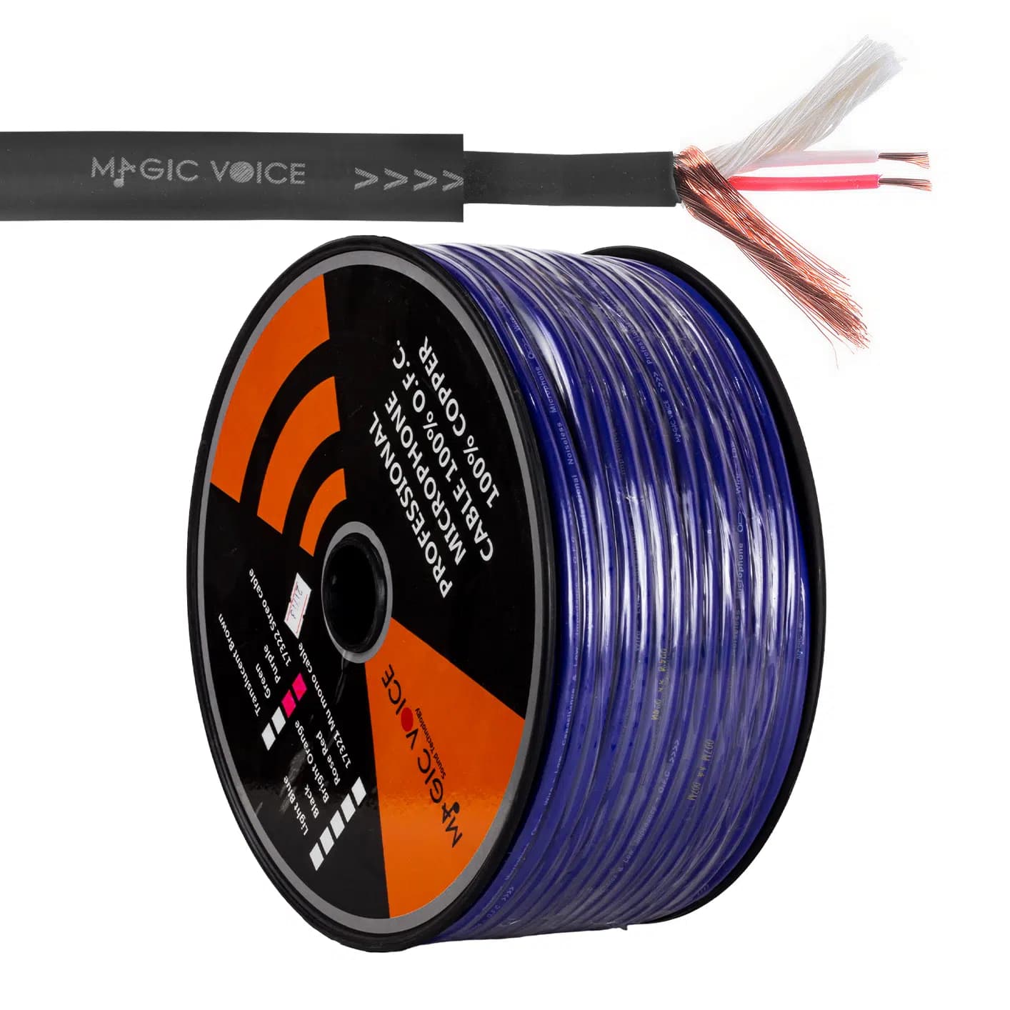 MagicVoice B96 Profesyonel 2 Damarlı Blendajlı Enstrüman Mikrofon Kablosu Stereo 100 Metre (Mor) - Seyyar Elektronik