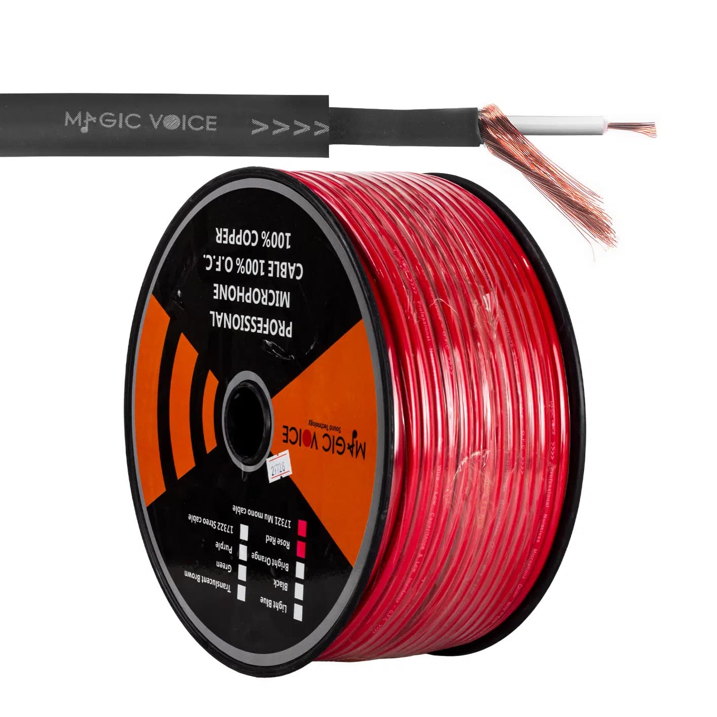 MagicVoice B96 Profesyonel Tek Damarlı Blendajlı Enstrüman Mikrofon Kablosu Mono 100 Metre (Kırmızı) - Seyyar Elektronik