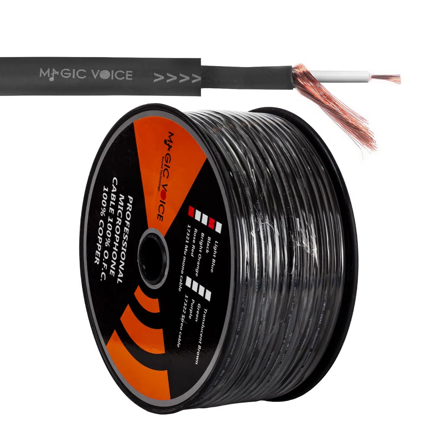 MagicVoice B96 Profesyonel Tek Damarlı Blendajlı Enstrüman Mikrofon Kablosu Mono 100 Metre (Siyah) - Seyyar Elektronik