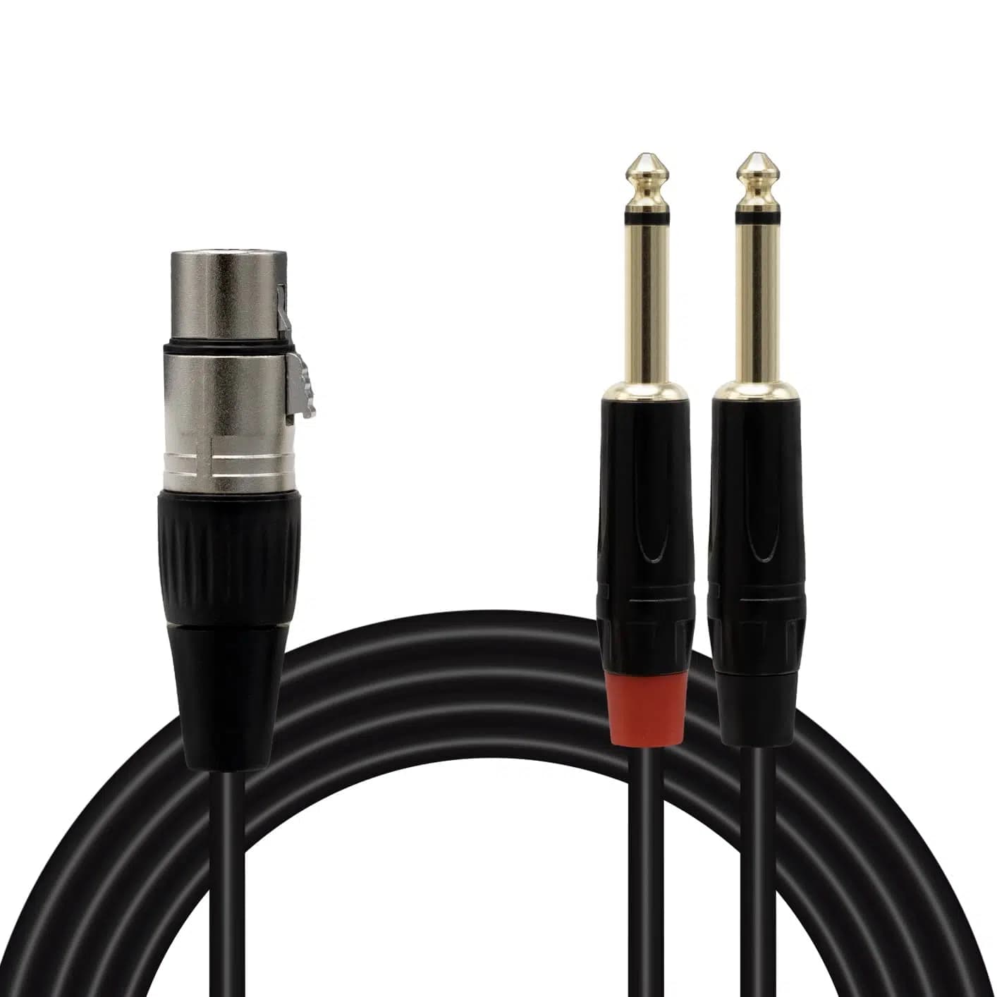 MagicVoice LD369A 10 Metre Canon XLR Dişi - 2x6.35mm Mono Erkek Jak Ses Sinyali Splitter Kablosu - Seyyar Elektronik