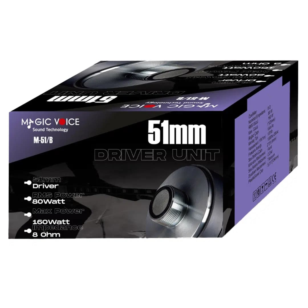 MagicVoice M-51/B 80W RMS 8 Ohm 51mm Profesyonel Hoparlör Tweeter Driver Ünitesi - Seyyar Elektronik