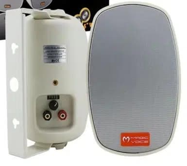 MagicVoice MV-22 12 CM 40 Watt Komütatörlü Hat Trafolu Krem Beyaz Sütun Hoparlör (2'li Takım) - Seyyar Elektronik