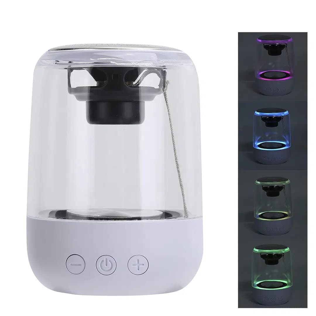 MagicVoice MV-24696 600 Mah Taşınabilir RGB Mikrofonlu Aux-TF-Bluetooth 3 Watt Hoparlör (Beyaz) - Seyyar Elektronik