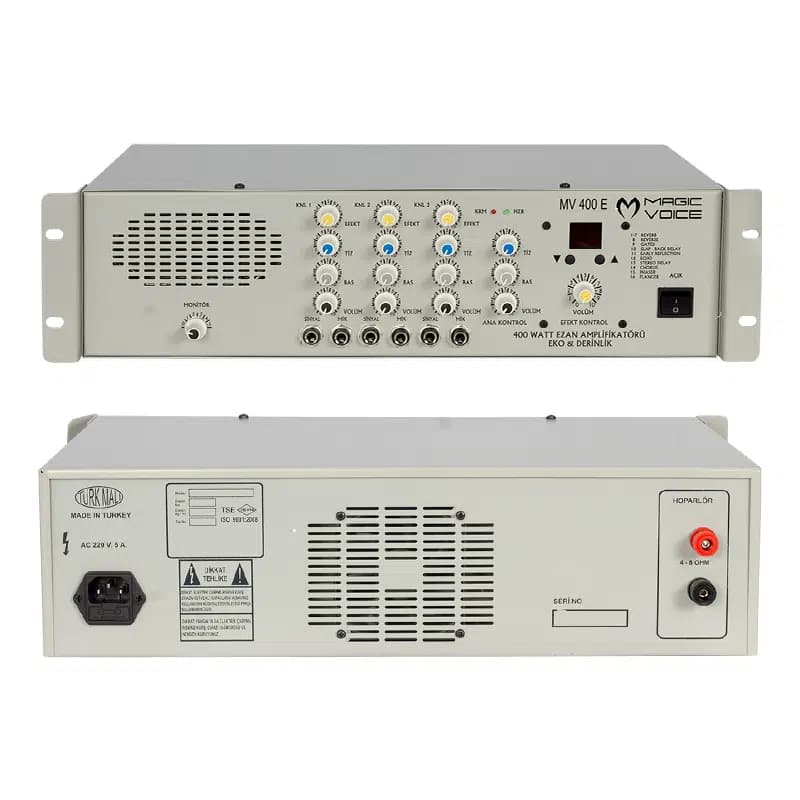 Magicvoice MV-400EF 400 Watt 3 Mikrofon Girişli Trafosuz Anfi - Seyyar Elektronik