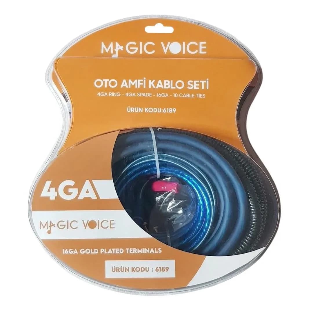 MagicVoice MV-6189 4GA Oto Amfi - Anfi Kablo Seti 120A Sigorta Dahil - Seyyar Elektronik