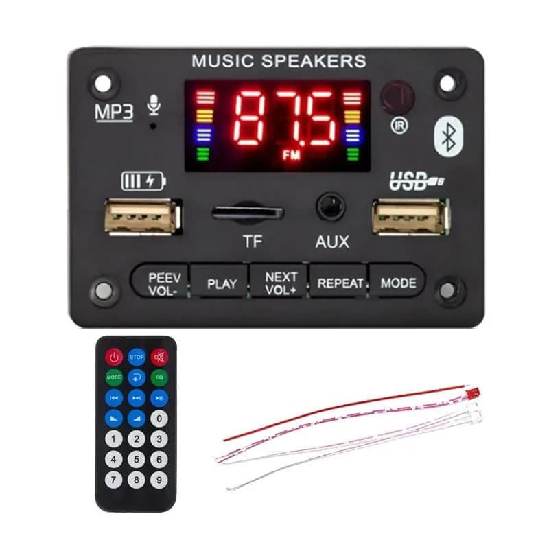 Magicvoice MV-17751 Bluetooth/USB/TF/AUX MP3 Dekoder Modül 5W+5W Stereo Amfili Dijital Ekranlı - Seyyar Elektronik