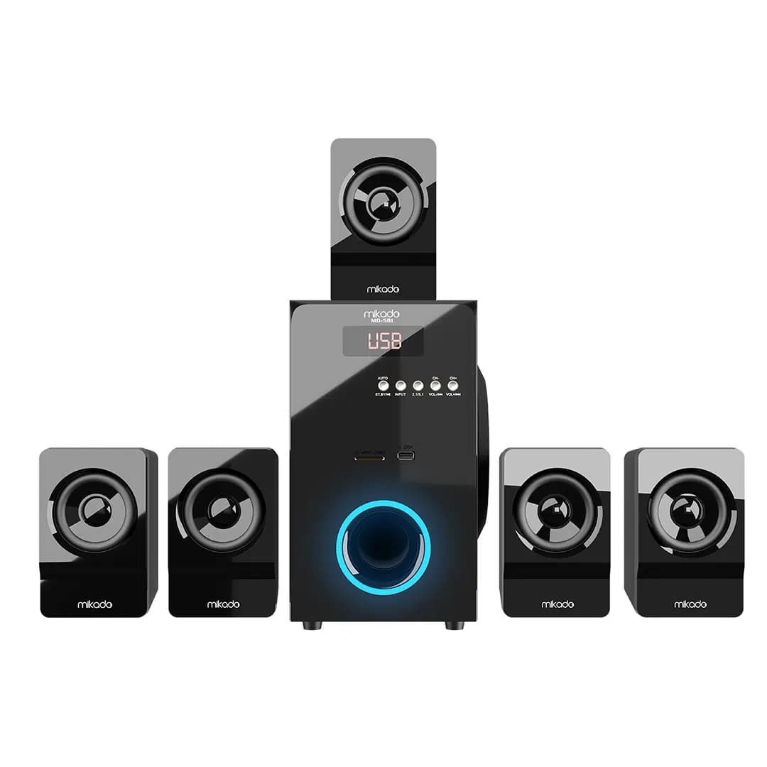Mikado MD-581BT 110W USB/SD/FM/BT Destekli 5+1 Ses Sistemi Hoparlör - Speaker - Seyyar Elektronik