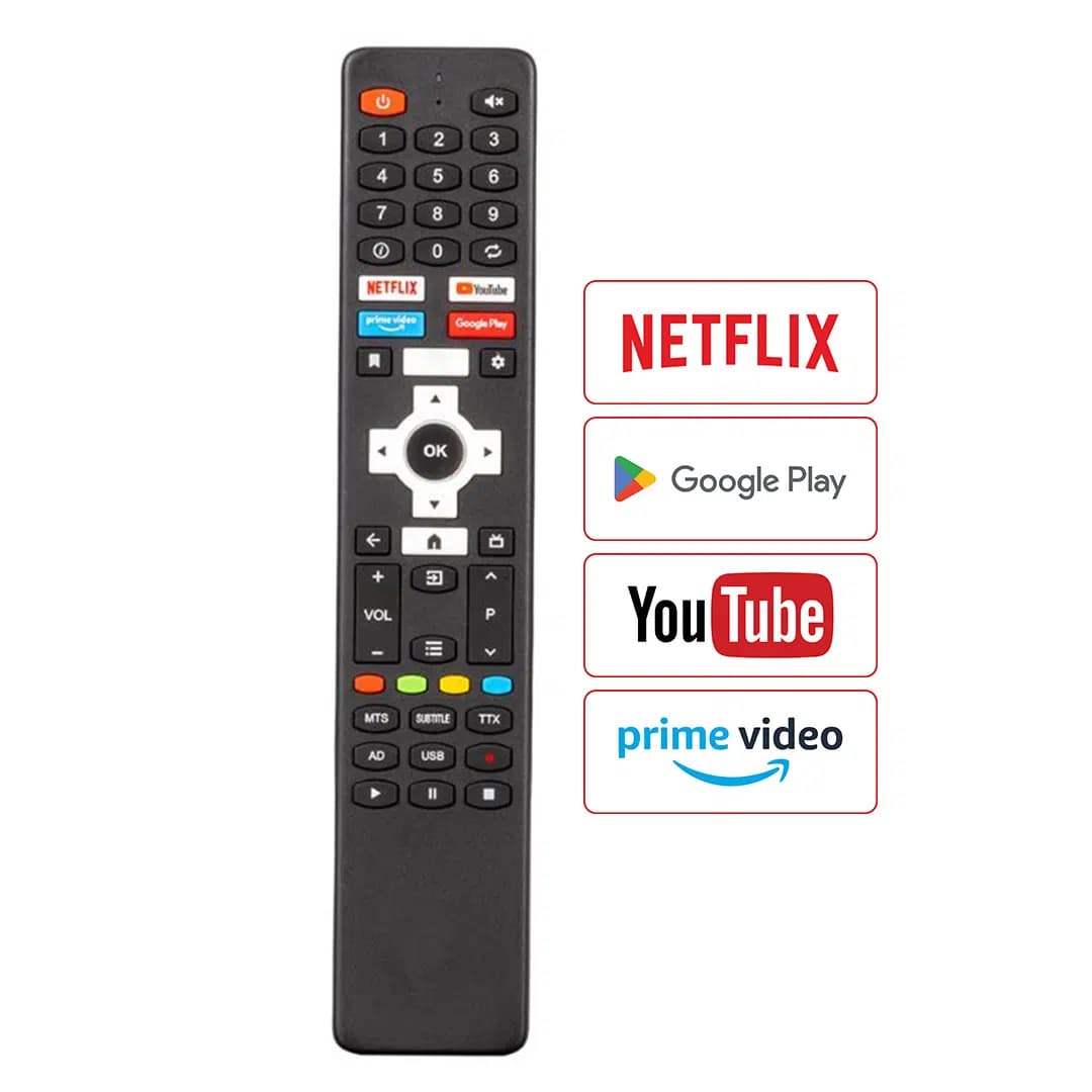 Next YE 32020GG4 - Vivax 43UHD10K - Conti CT32AN100H Netflix-Youtube-Prime Video-Google Play Tuşlu Android Ses Komutsuz Lcd Led Tv Kumandası - Seyyar Elektronik