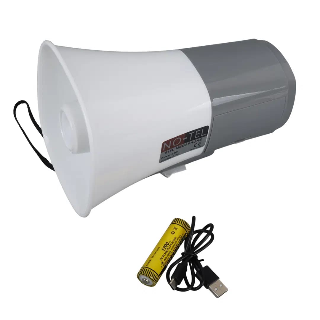 No-Tel 918L Bluetooth-Usb-Siren-Ses Kayıt Özelikli Dahili Bataryalı 25 Watt Mini El Tipi Megafon - Seyyar Elektronik