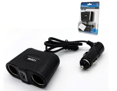 Olesson 1645 12-24V Tek USB Girişli 100W 70cm Kablolu 2'li Araç Çakmak Çoklayıcı - Seyyar Elektronik