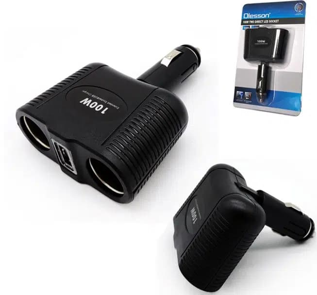 Olesson 1646 12-24V Tek USB Girişli 100W Çiftli Araç Çakmak Çoklayıcı - Seyyar Elektronik
