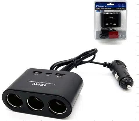 Olesson 1653 12-24V Çift USB + TYPE-C Girişli 100W 70cm Kablolu 3'lü Araç Çakmak Çoklayıcı - Seyyar Elektronik