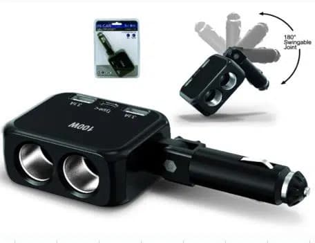 Olesson 1655 12-24V TYPE-C + Çift USB-A Girişli 100W 2'li Araç Çakmak Çoklayıcı - Seyyar Elektronik