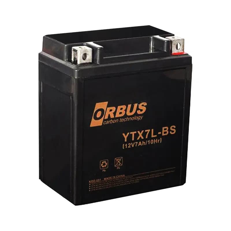 Orbus 12 V 7 Amper Elektrikli Karbon Bisiklet Aküsü YTX7L-BS - Seyyar Elektronik